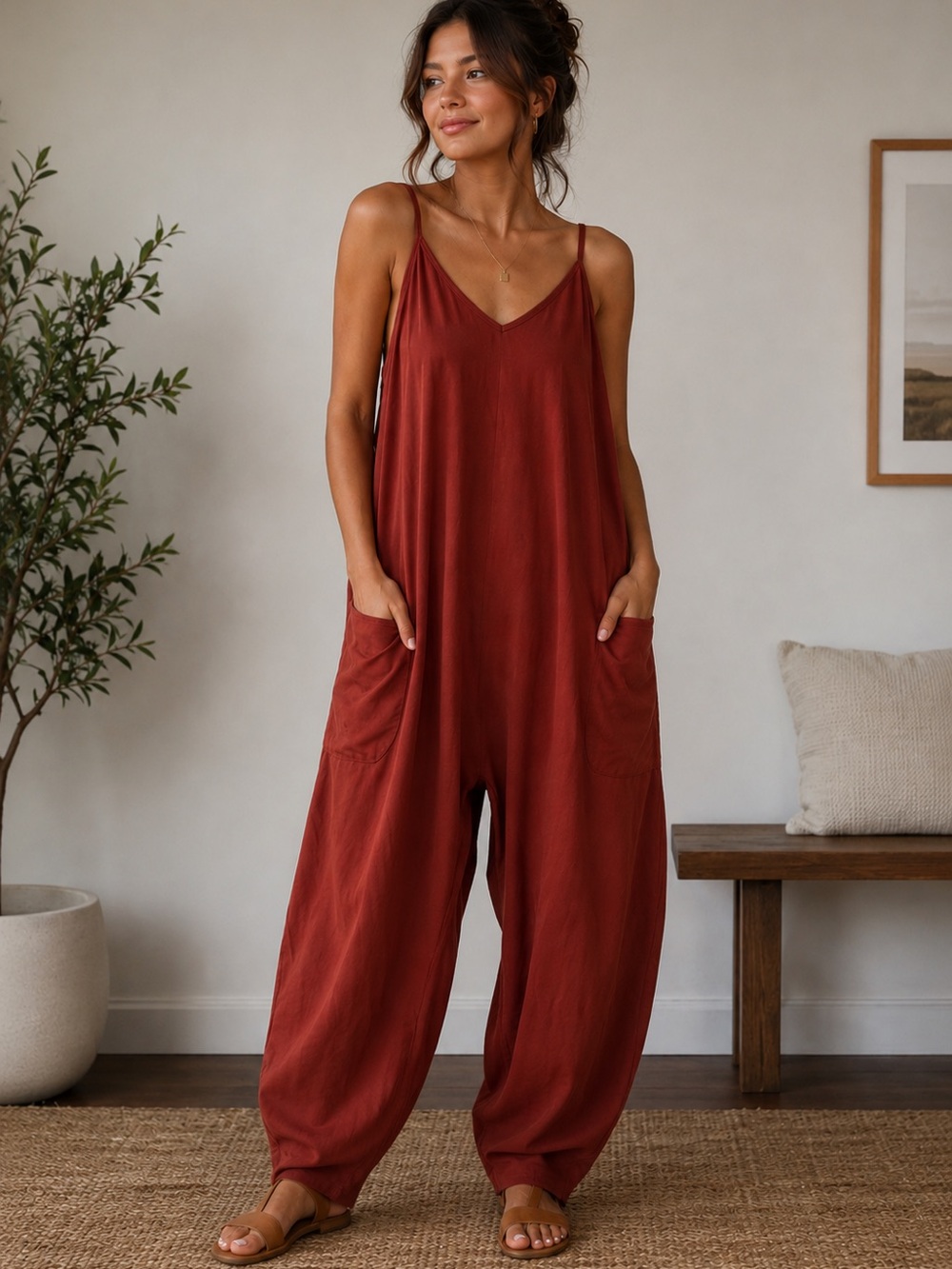 Sleeveless Wide-Leg Jumpsuit